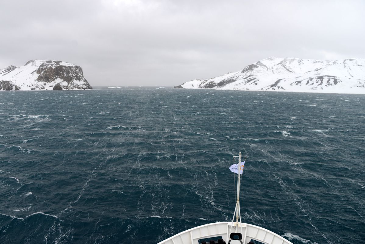 08 Sailing Out Of Port Foster Deception Island On Quark Expeditions Antarctica Cruise Ship